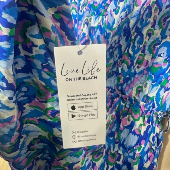 Cupshe Abstract Print Drawstring Romper Size Medium - Picture 9 of 11